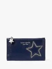 Starlight Patent Saffiano Leather Small Slim Bifold Wallet