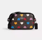 ☂️Coach☄️MINI☄️Jamie Camera Bag In Signature Canvas With Heart Print
