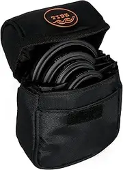 [Tide Optics] Lens Filter Pouch | Holds 5 Filters Up to 86mm | Water & Dust Resistant Durable Protective Case with Removable Inner Lining
