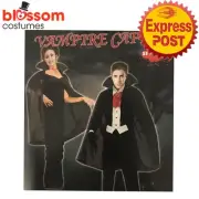 AC2076 Black 139cm Cape Cloak Vampire Witch Gothic Halloween Unisex Costume