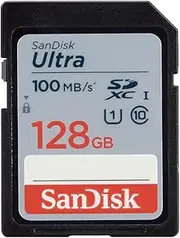 SanDisk 128GB Ultra SDXC UHS-I Memory Card - 100MB/s, C10, U1, Full HD, SD Card - SDSDUNR-128G-GN6IN