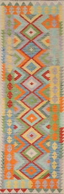 Reversible Kilim Kelim 10' Runner Rug Handwoven Tribal Hallway Carpets 3x10