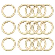 15Pcs Spring O Rings, 7/8" ID Zinc Alloy for Purse and Handbag (Light Gold)