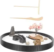 KOMBIUDA Zen Desk Garden Sand Table Decorations Artware Relaxing Home Adornment for Office Space