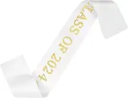 FELTECHELECTR Class of 2024 Graduation Party Sash Senior Night Shoulder Sash Decoration Adjustable Length