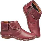 Lausiuoe Boots For Women Cowboy Style Short Booties Western Ankle Boots Fashion Casual Dressy Comfortable Flat Booties