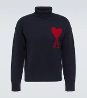 [Ami Paris] Ami Paris Ami De Caur virgin wool turtleneck sweater AU 99 blue
