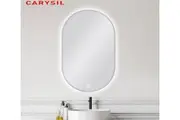 600 X 900MM OVAL SHAPE GUN METAL FRAMED CARYSIL LED MIRROR