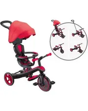 Globber Explorer 4in1 Kids Trike w/ Folding Canopy Red