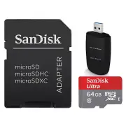SanDisk Ultra 16GB 64GB 80MB/S 533X MicroSD Memroy Card + USB 3.0 Reader