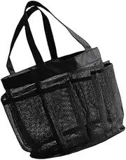[GAROZATION] Mesh Beach Bag Portable Shower Tote Durable Travel Bag with Lightweight Design for Weekend Getaways Swim Adventures Cosmetics Black