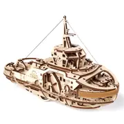 169pc Ugears Tugboat Mechanical DIY Kit Wooden 3D Puzzle/Model Gift Set 14+