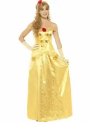 Beauty And The Beast Belle Long Dress Ladies Costume Plus Size & Regular Sizes