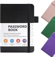 ZTOWOTO A6 Password Book with Alphabetical Tabs,Hardcover Password Keeper Book Small Pocket Size, Small Internet Password Book for Computer Website Logins Internet Address Password Organizer(Black)
