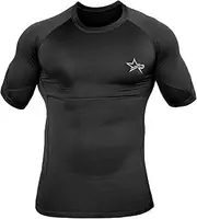 [Starforce Apparel] Men's Short Sleeve Compression Shirts Cool Dry Baselayer Rash Guard, Quick Dry Athletic T-Shirts for Gym & Sports