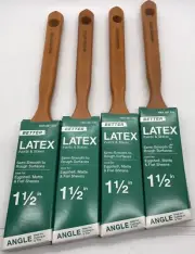 4 pack 1-1/2 Angle Latex Paint Brush 1.5” Home Depot 1001 287 233 **NEW**