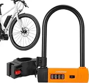 U-Lock Combination, 4-Digit Resettable Combination Lock, Robust Anti-Theft Lock, Scooter Lock with Sturdy Mounting Bracket, Combination Lock for Motorcycle Gate