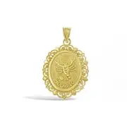 14k Yellow Gold Scorpio Pendant Zodiac Star Sign Charm 1 inch