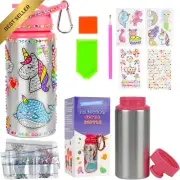 Decorate Your Own Water Bottle Kits for Girls, 5 6 7 8 Year Old Girl Gifts, Unic