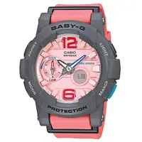 在飛比找momo購物網優惠-【CASIO 卡西歐】BABY-G 俏麗時尚運動錶-粉橘X灰