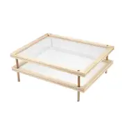 Stackable Food Dryer with Net Wooden Pasta Herb Drying Racks Multipurpose 2-Tier Food-Dryer Holder Wood color