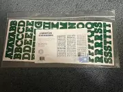 Creative Memories 1 Set of 3 Sheets Dark Green Serif ABCs & 123s Stickers - New