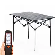 Adventure Kings Aluminium Roll Up Camping Table + Illuminator 24 LED Work Light
