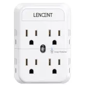 2 Prong Power Strip, 3 to 2 Prong Outlet Adapter, Surge Protector, small 1