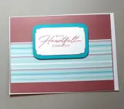 Handmade homemade With Heartfelt Sympathy condolences funeral greeting card