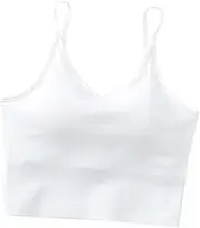 [CHILDWEET] 1pc Beauty Back Vest Open Back Yoga Tank Spaghetti Straps Tank Top Cotton Womens Tops Yoga Bras for Women Backless Bras for Women Vest with Chest Pad Women Crop Tops Tube Tops