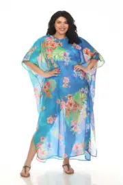 Johnny Was Water Tropic Swim Cover-Up Kaftan Dress Plus Size CSW5923-AX