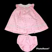 Bonnie Baby Girl Sz 3-6 Month Dress & Bloomers Set Pink Spring Easter New NWT