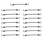 15 Pcs 6 Inch Mini Bungee Cord with Hooks for Camping Tarps Tents Hiking Truck