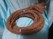 Mane Horse Hair Mecate 22 feet long, 5/8" diameter, Solid Tan