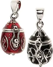 [Baosity] 2Pcs Enamel Memorial Ash Cremation Urn Perfume Tiny Thing Container Pendant