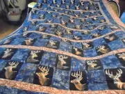 DEER QUILT *HANDMADE- 56 X 44 INCHES-PATCHWORK-