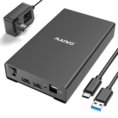 External Hard Drive Enclosure for 2.5 3.5 inch SATA SSD HDD, USB3.1 Type-C to...