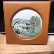 Framed Amish Spring cross stitch picture