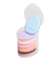 Finger Puff, Small Air Cushion Powder Sponge Set of 6, Face Powder Applicator, Loose Powder Puff with Small Case for Women & Girls, Makeup Setting Puff for Wet & Dry Use