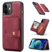 2 In 1 Detachable Leather Phone Case Wallet Cover Cards Holder for iPhone-Red