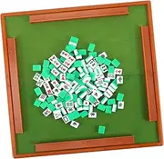 GARVALON 1Set Mini Mahjong Set with Clear Engraving Portable Mahjong Kit for Home Travel Fun Party Game for Friends Lightweight Convenient Storage Box