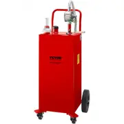 VEVOR Fuel Caddy, 132L, Gas Storage Tank on 4 Wheels, with Manuel Transfer Pump, Gasoline Diesel Fuel Container for Cars, Lawn Mowers, ATVs, Boats, Mo