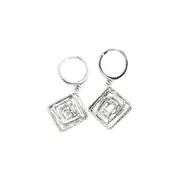 ANYCO Earrings Sterling Silver Bohemian Luxury Geometric Car Flower Pendant Drop For Women Girl Fashion Stylish Rock Punk Accessories Jewelry Gifts