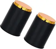 Totority PU Coated Dice Cups 2 PCS Black Cylindrical Dice Box for Entertaining Game Play