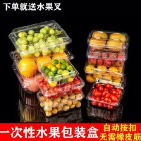 在飛比找Yahoo!奇摩拍賣優惠-新品 一次性水果盒打包盒批發保鮮盒塑料透明帶蓋裝水果盒子糕點