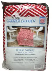 New Carseat Car Seat Canopy Jayden Pattern Red White Geometric Diamond Print