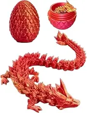 TPZORJX 1 Piece 3D Print Small Dragon Eggs, 3D Print Dragon Toy, 3D Print Crystal Dragon, Surprise Gifts for Kids for Halloween, Christmas, Easter (Red and Gold)