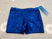 Girls Medium (8-10) - Danskin Royal Blue Glittery Leotard Shorts