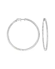 Forever Creations 14K 1.53 ct. tw. Diamond Inside and Out Hoops