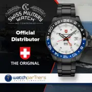 CX Swiss Military GMT NERO Swiss 42mm watch PVD Case 2nd Timezone Silv dial 2775